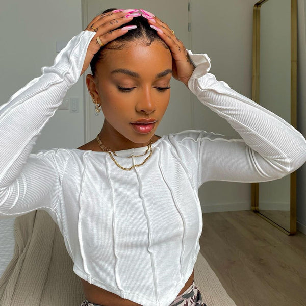 Damen Crop-Top mit elegantem Rippdesign und einzigartiger Taillierung WOLFF