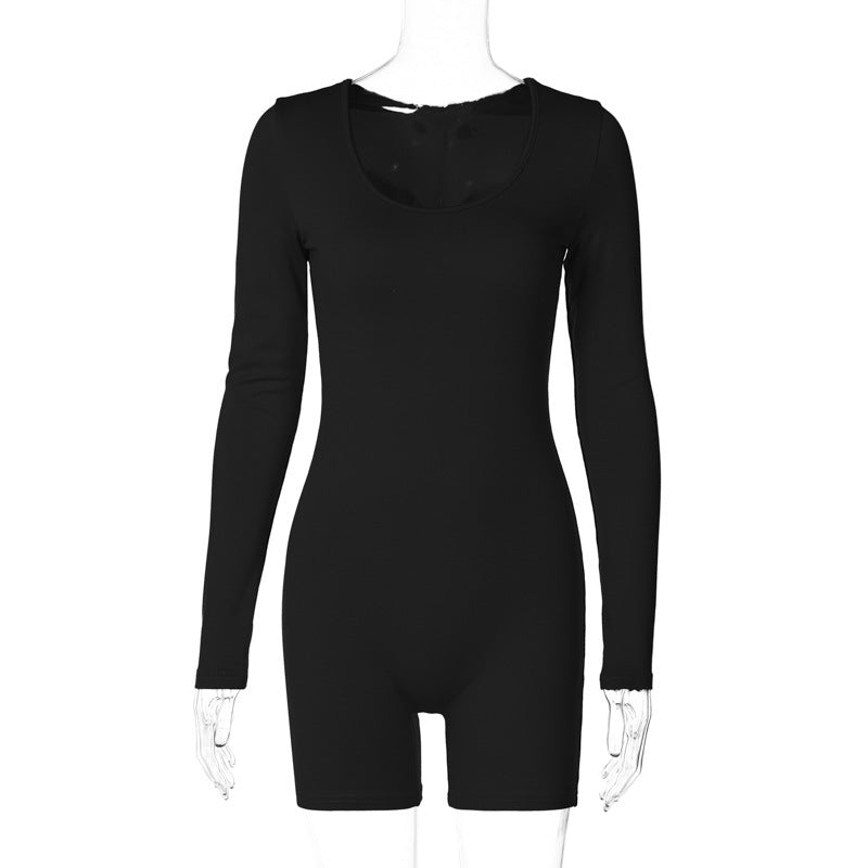 Damen Langarm-Bodysuit mit tiefem Rundhalsausschnitt und figurbetontem Schnitt WOLFF