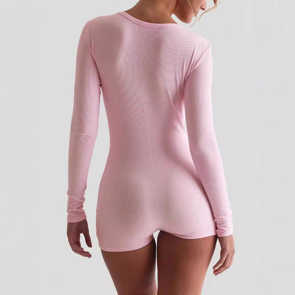 Damen Langarm-Bodysuit mit modernem Knopfdesign WOLFF