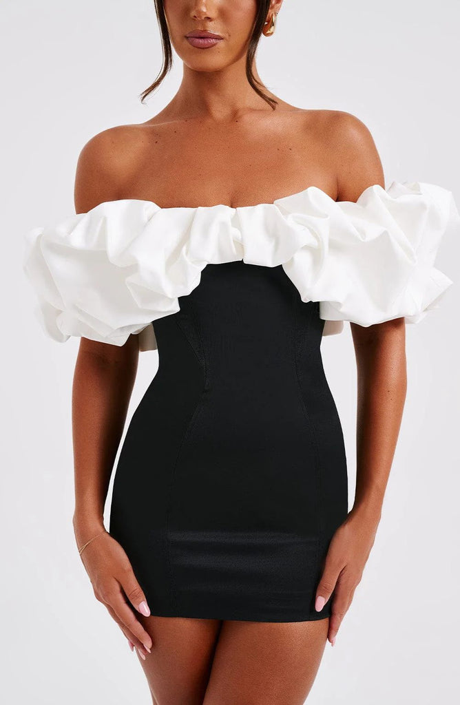 Damen Minikleid mit voluminösem Rüschenausschnitt WOLFF