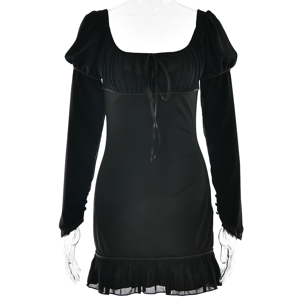 Damen Mini-Kleid mit raffinierten Puffärmeln und verspielten Rüschendetails WOLFF
