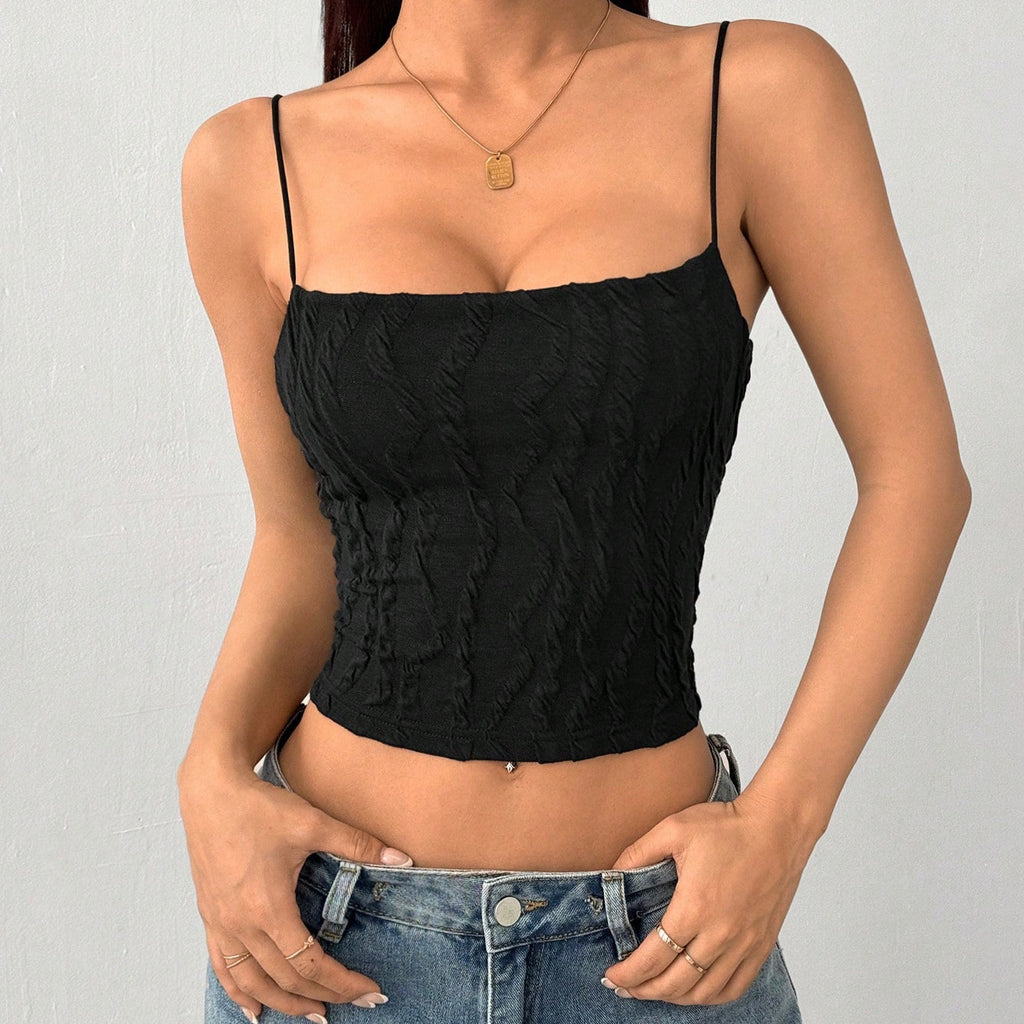 Damen Top mit gerafftem Design und schmalen Spaghettiträgern WOLFF