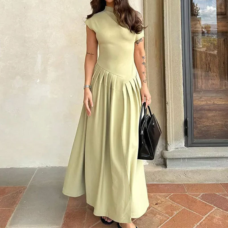 Damen Maxikleid mit hohem Kragen und eleganter Drapierung WOLFF