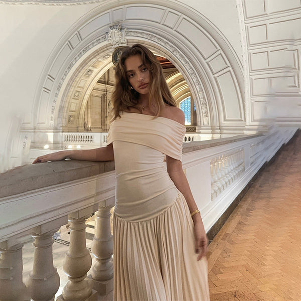 Damen Maxikleid mit verführerischem Off-Shoulder-Design und fließenden Falten WOLFF