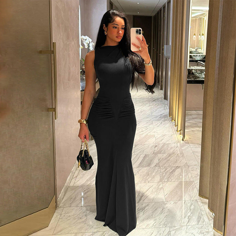 Damen Maxikleid mit figurbetonendem Schnitt und eleganten Raffungen WOLFF