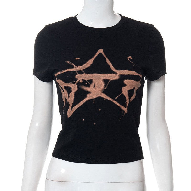 Damen Kurzarm-T-Shirt mit kreativem Sternen-Design WOLFF