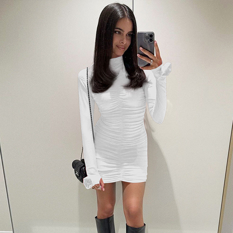 Damen Wickelkleid mit raffiniertem Raffungseffekt und elegantem hohen Kragen WOLFF