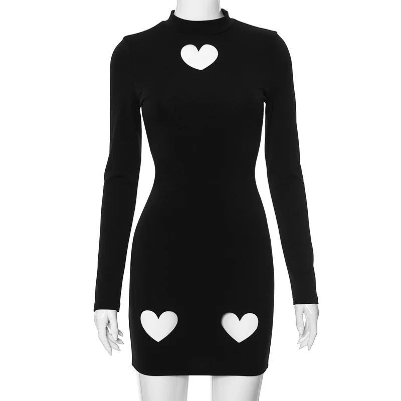 Damen Minikleid mit herzförmigen Cut-Outs und hohem Kragen WOLFF