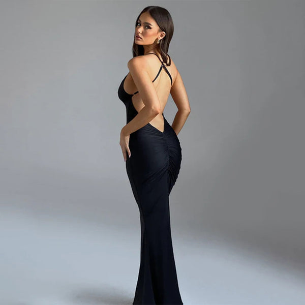 Damen elegantes Maxikleid mit verführerischem Rückenschnitt und zarten Trägerdetails WOLFF