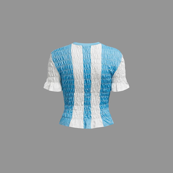Damen modisches gesmoktes T-Shirt mit argentinischem Design WOLFF