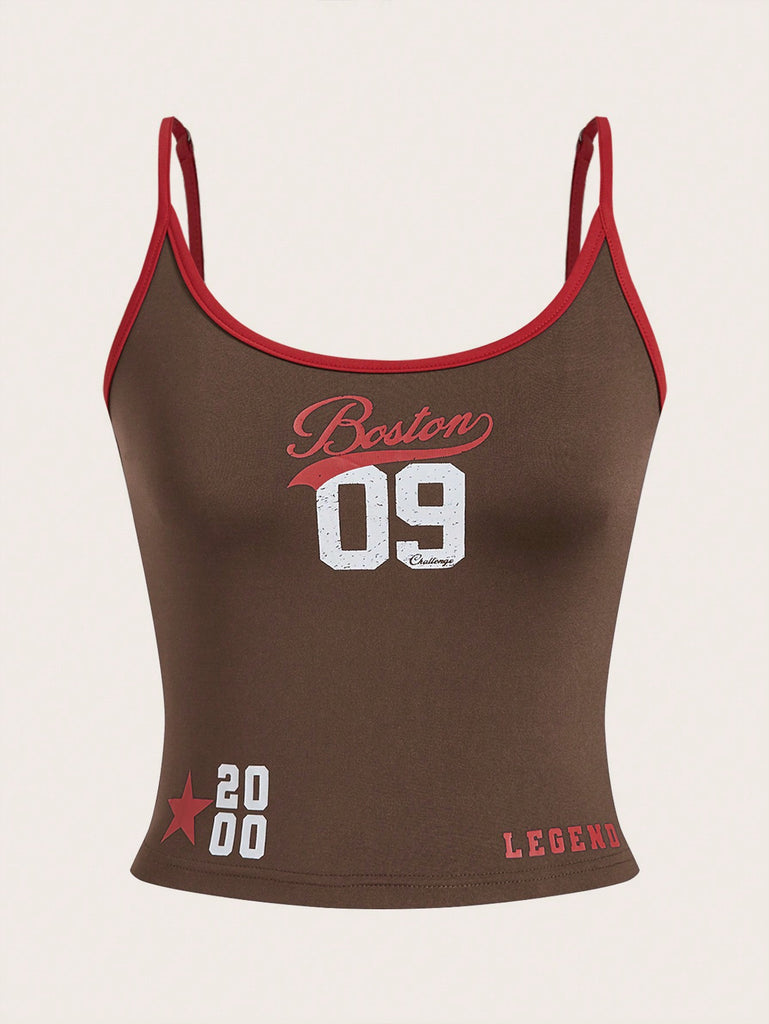 Damen Sportliches Tanktop mit kreativem Boston-Print WOLFF