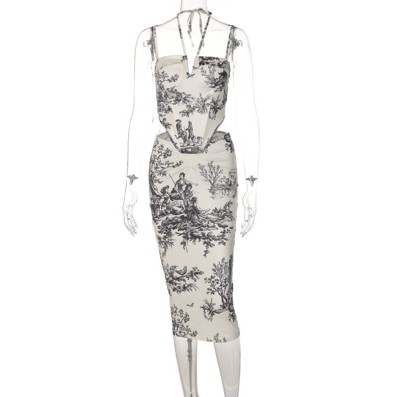 Damen Midi-Kleid mit kunstvollem Baumwolldruck und schmalem Schnitt WOLFF