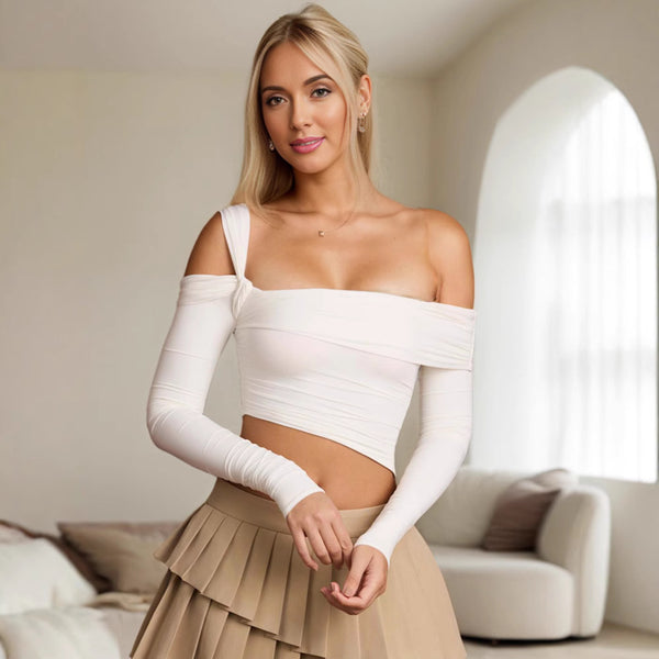 Damen Oberteil mit asymmetrischem Schnitt und raffinierten Rüschendetails WOLFF