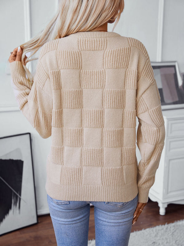 WOLFF Karomuster Jacquard-Strickpullover