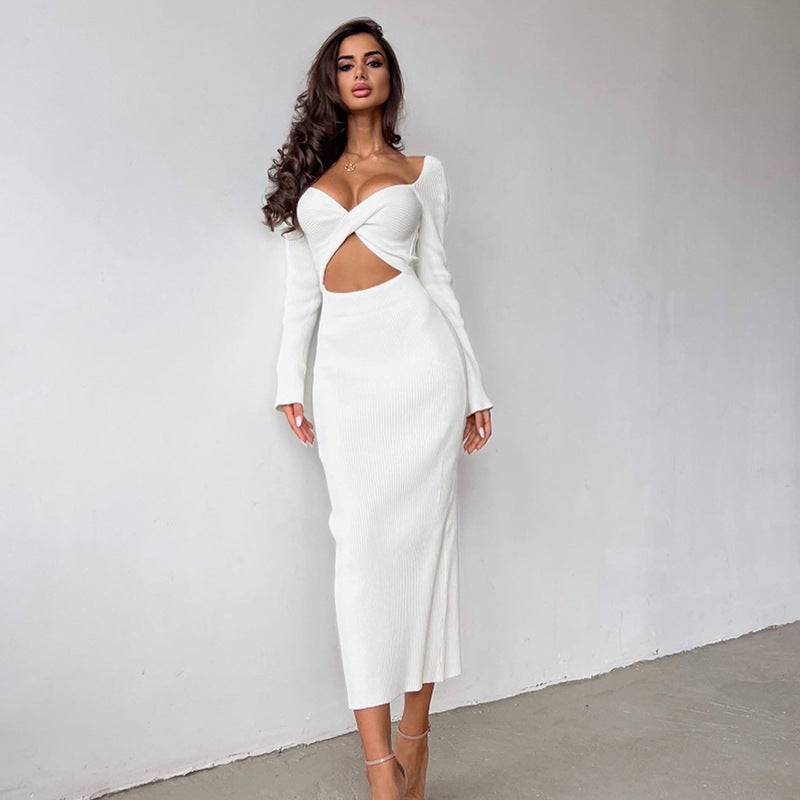 Damen Midi-Kleid mit innovativem Cut-Out-Design und eleganter Drapierung WOLFF