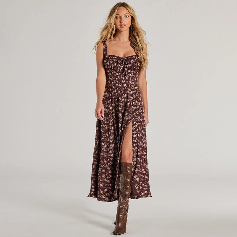 Damen Maximales Sommerkleid mit verstellbaren Spaghettiträgern und elastischem Oberteil WOLFF