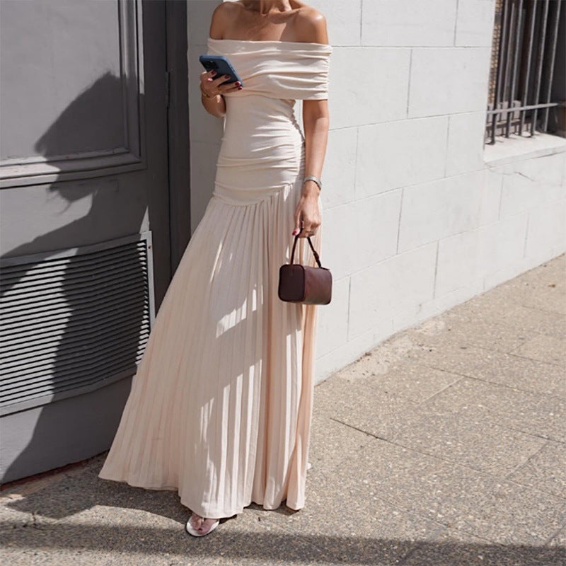 Damen Maxikleid mit verführerischem Off-Shoulder-Design und fließenden Falten WOLFF