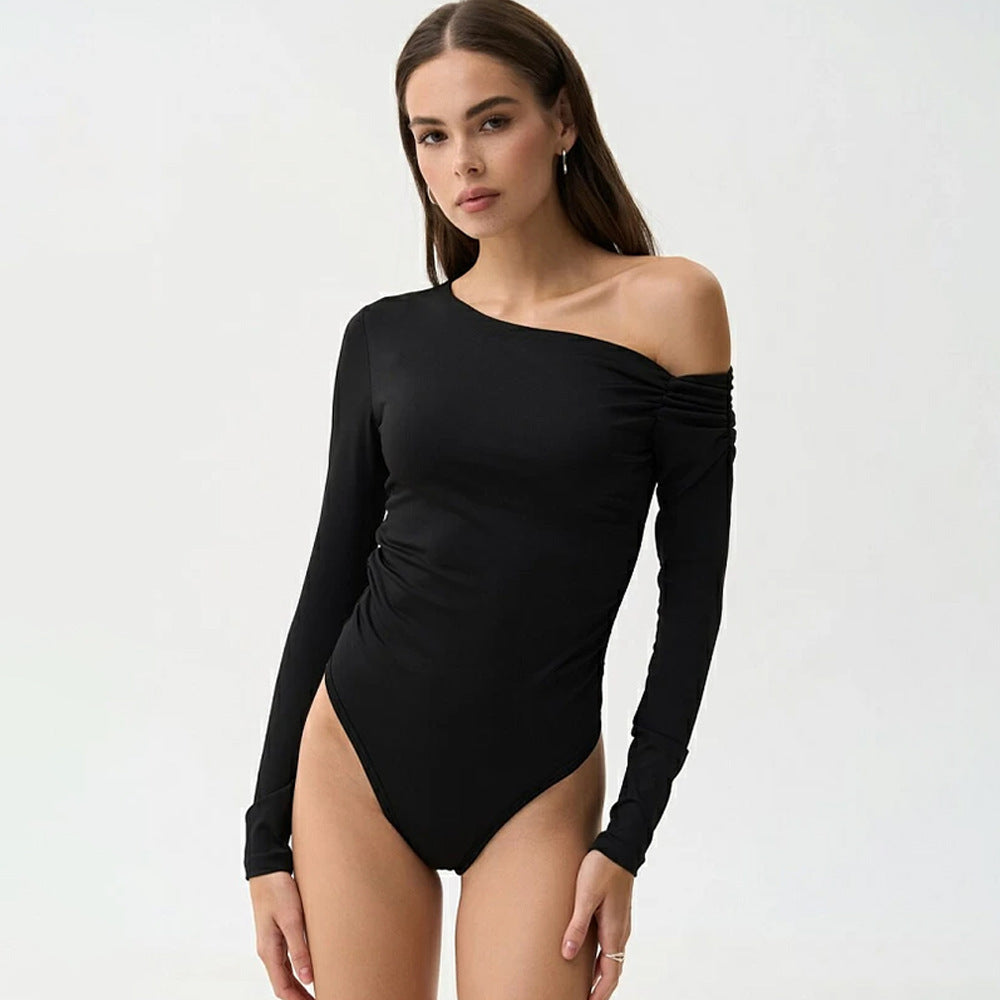 Damen Bodysuit mit asymmetrischem Ausschnitt und langen Ärmeln WOLFF