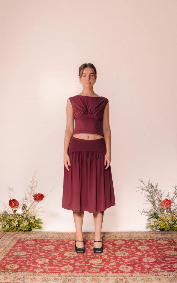 Damen elegantes Crop-Top und Wickelrock-Set WOLFF