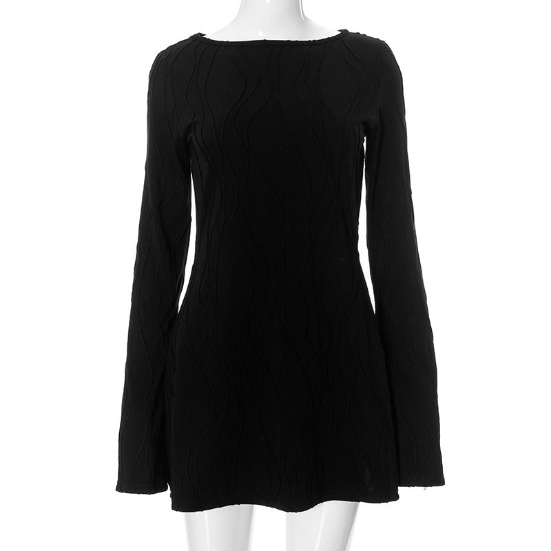 Damen Elegantes Minikleid mit strukturiertem Design und langen Ärmeln WOLFF