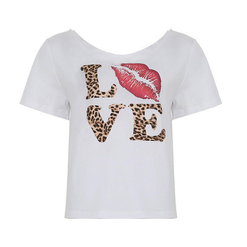 Damen T-Shirt mit kreativem Leoparden-Print und auffälligem Lippenmotiv WOLFF