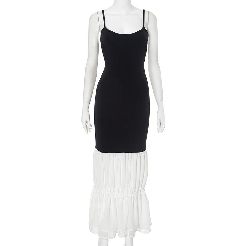 Damen Maxikleid mit elegantem Kontrastrock und verstellbaren Spaghettiträgern WOLFF