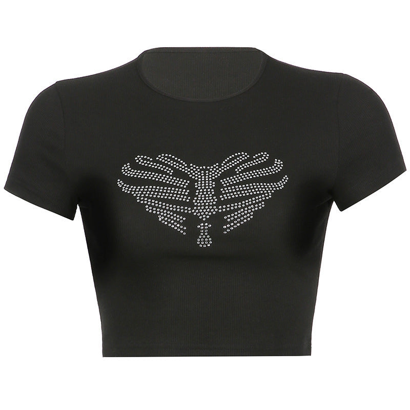Damen Crop-Top mit kreativem Skelett-Design WOLFF