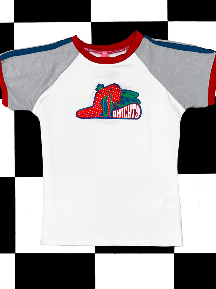 Damen grafisches T-Shirt mit buntem Motiv und sportlichem Raglan-Schnitt WOLFF