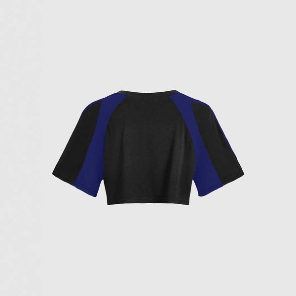 Damen verspieltes Crop-Top mit sportlichem Grafikdruck und kurzen Ärmeln WOLFF