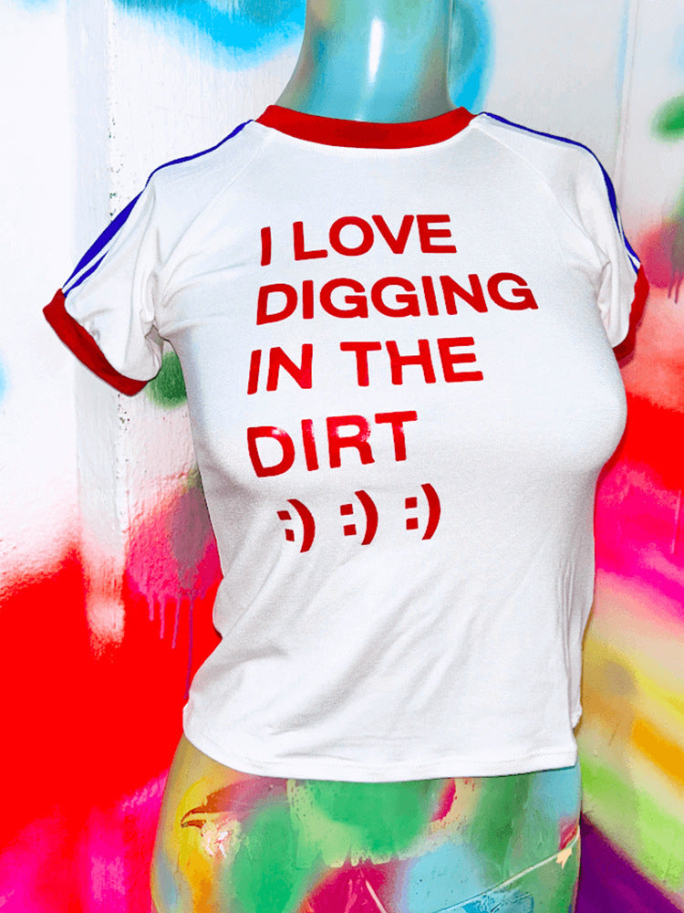 Damen lässiges T-Shirt mit kreativer Schriftzug-Design WOLFF