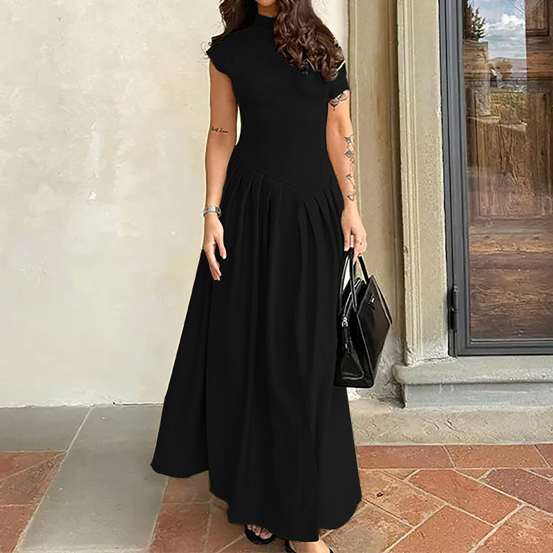 Damen Maxikleid mit hohem Kragen und eleganter Drapierung WOLFF