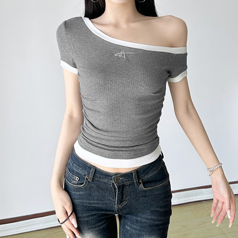 Damen asymmetrisches Oberteil mit modernen Rippdetails und trendigem One-Shoulder-Design WOLFF