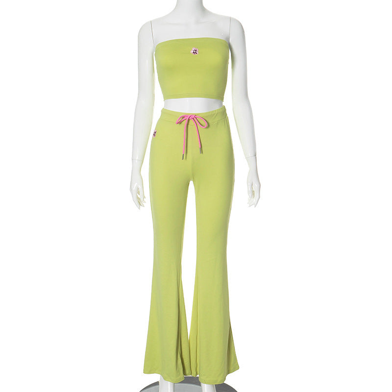 Damen Crop-Top und Flared-Hose Set WOLFF