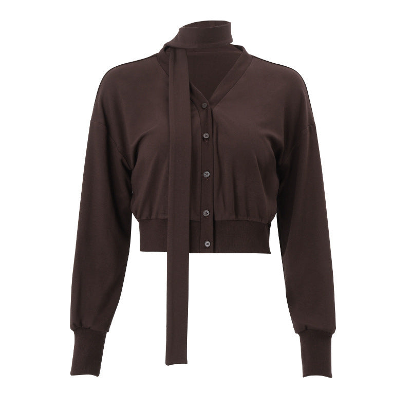 Damen eleganter Cropped Cardigan mit modischem Bindegürtel WOLFF