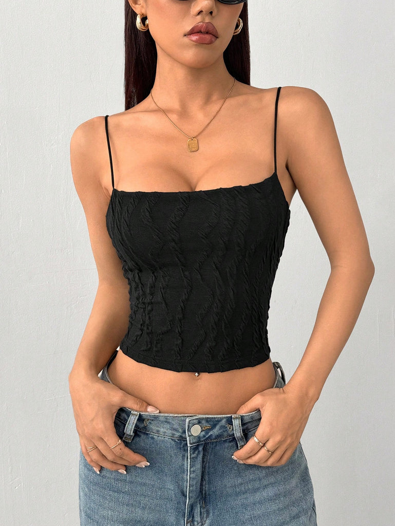 Damen Top mit gerafftem Design und schmalen Spaghettiträgern WOLFF