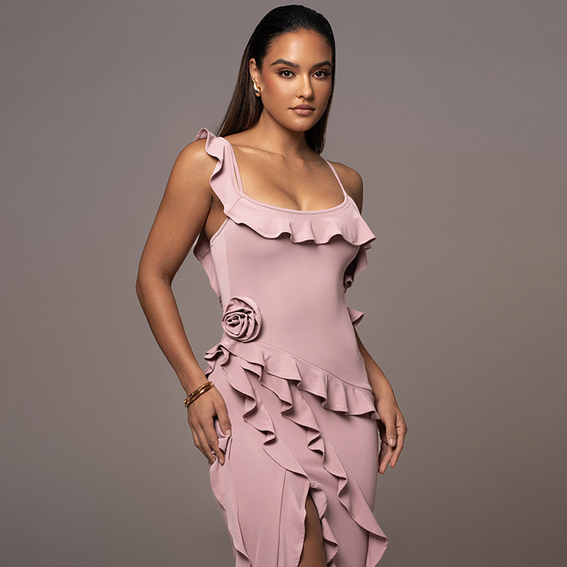 Damen Cocktailkleid mit elegantem Rüschendesign und taillierter Silhouette WOLFF