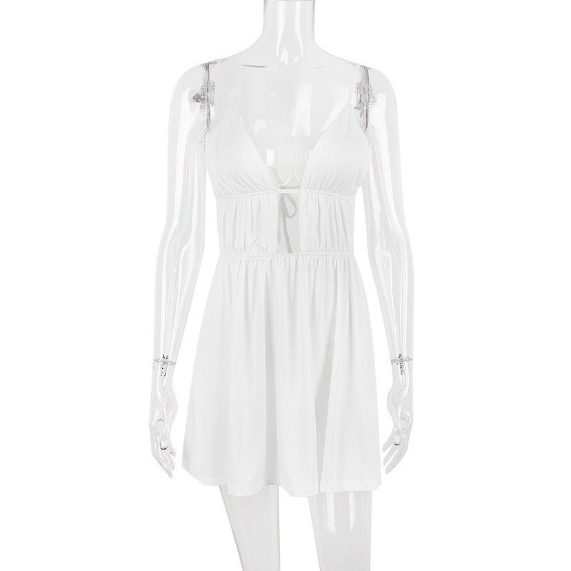 Damen luftiges Sommerkleid mit verstellbaren Spaghetti-Trägern und V-Ausschnitt WOLFF