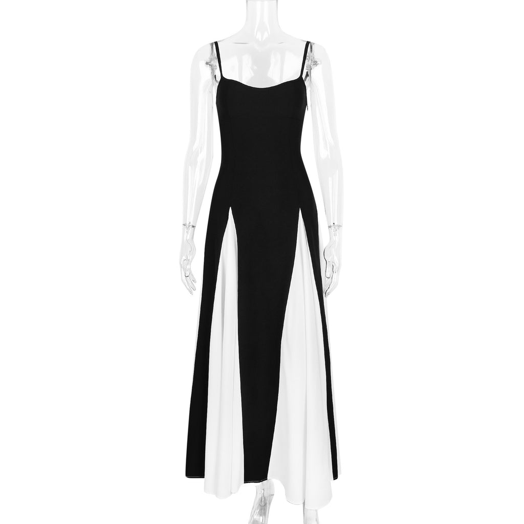 Damen Maxikleid mit seitlicher Drapierung und elegantem Kontrastdesign WOLFF