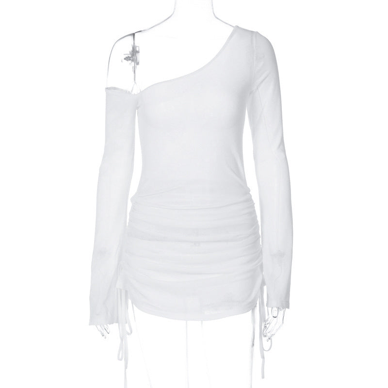 Damen exklusives Minikleid mit transparenten Ärmeln und raffinierten Raffungselementen WOLFF