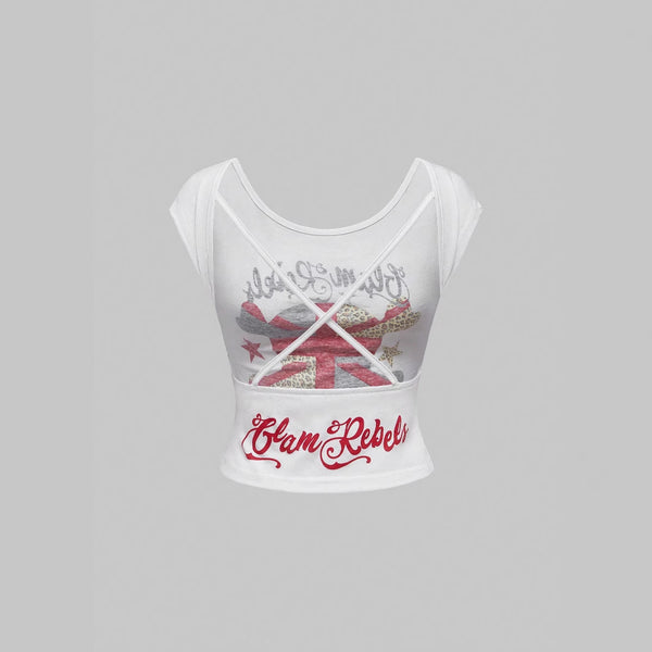 Damen lässiges Crop-Top mit kreativem Tier- und Grafikdruck WOLFF