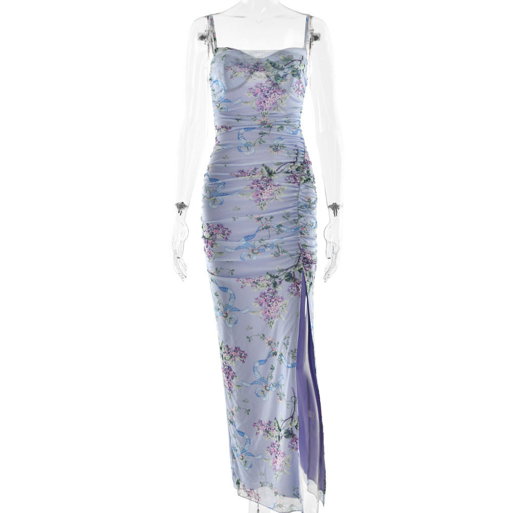 Damen Maxikleid mit floralem Design und raffinierten Drapierungsdetails WOLFF