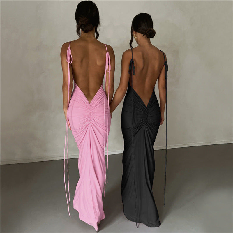 Damen Maxikleid mit elastischem Oberteil und schulterfreien Trägern WOLFF