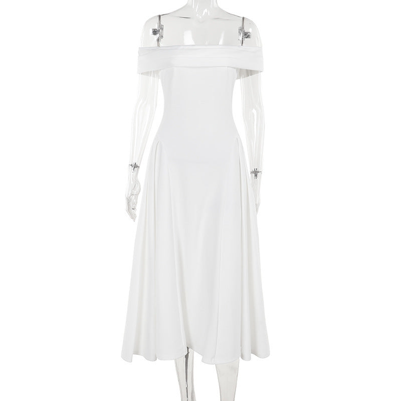 Damen Off-Shoulder Maxikleid mit fließendem Rock und eleganter Silhouette WOLFF