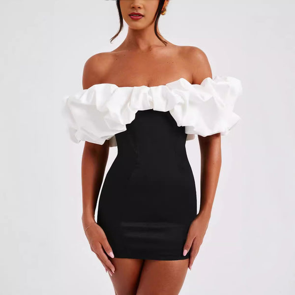 Damen Minikleid mit voluminösem Rüschenausschnitt WOLFF