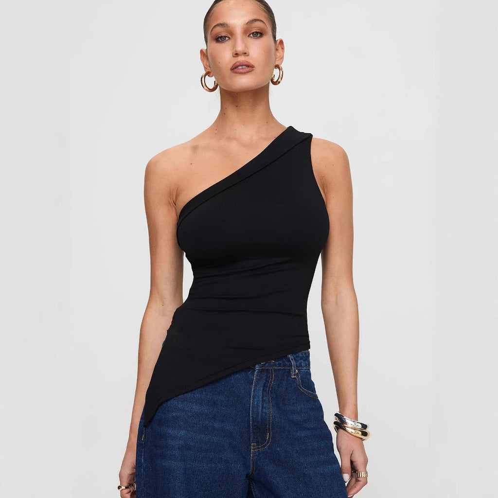 Damen asymmetrisches ärmelloses Top mit einzigartigem Design WOLFF