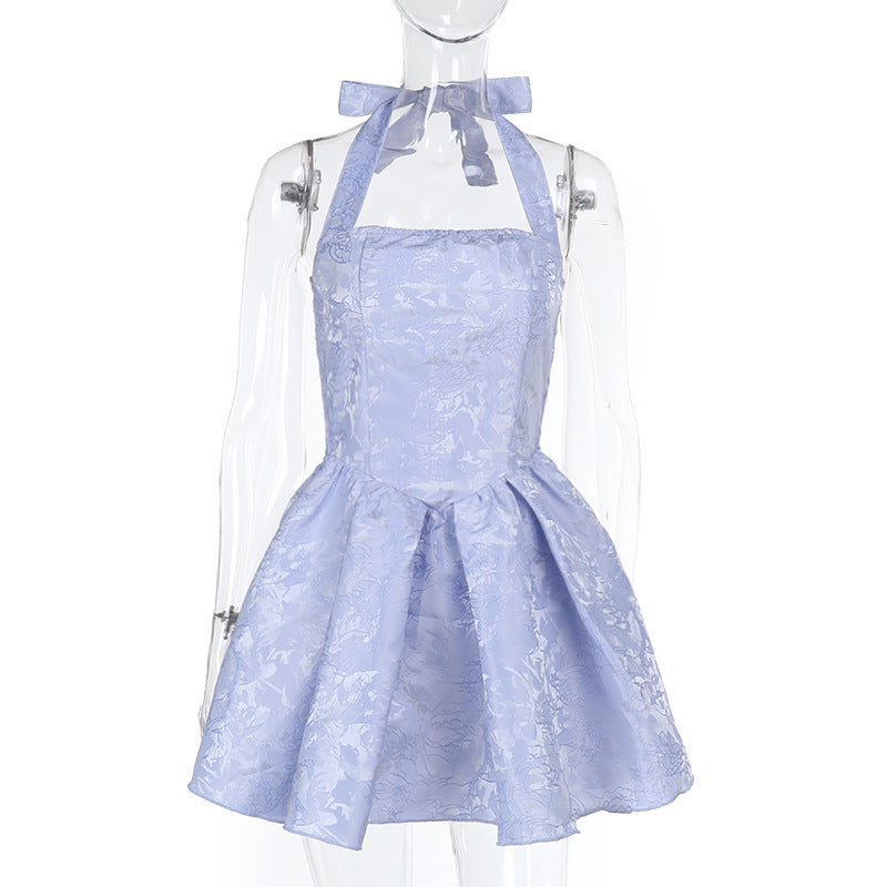 Damen Hochwertiges Cocktailkleid mit klassischem Halter-Design und voluminösem Rock WOLFF