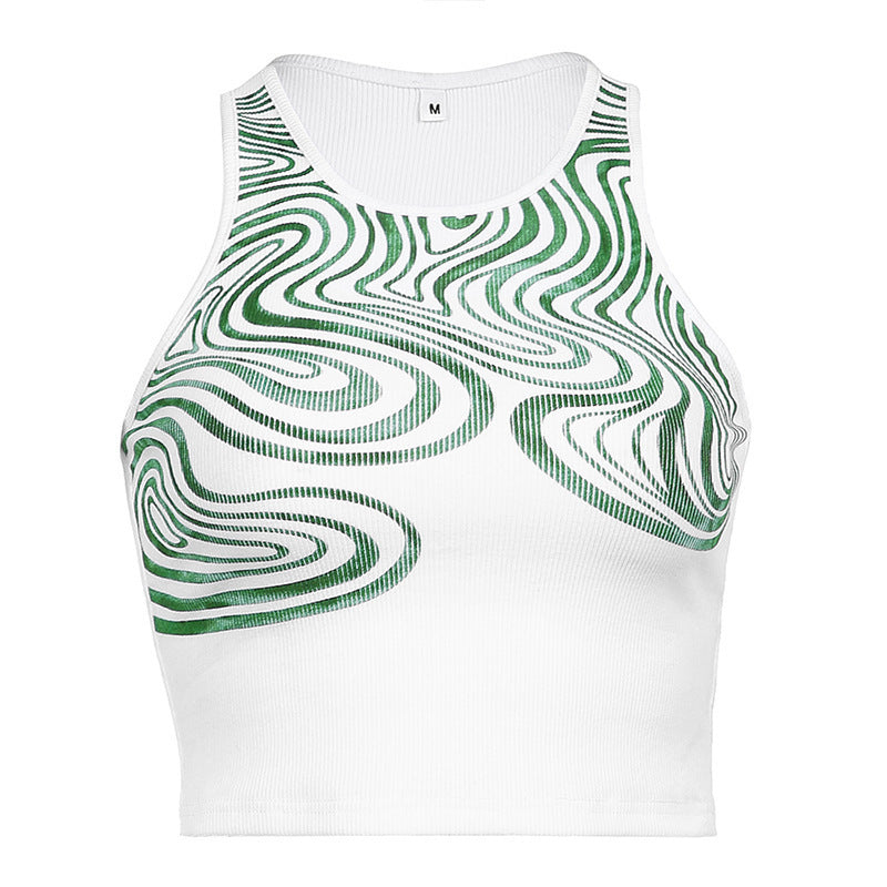 Damen Crop-Top mit einzigartigem Wellenmuster und sportlichem Schnitt WOLFF