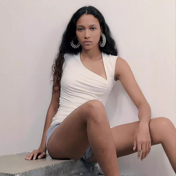 Damen asymmetrisches Top mit Wickeldesign WOLFF