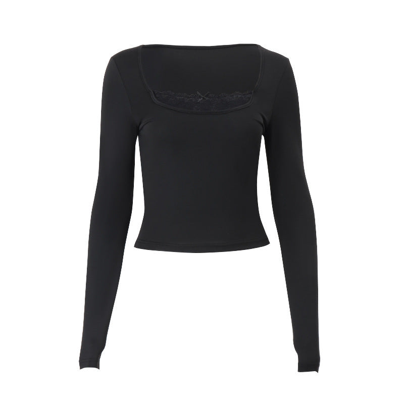 Damen Langarmshirt mit elegantem Spitzenbesatz und figurbetontem Schnitt WOLFF