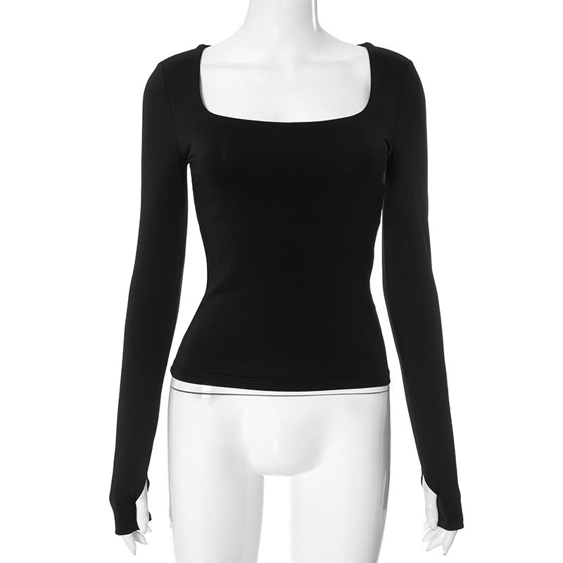 Damen figurbetontes Langarmshirt mit elegantem Rundhalsausschnitt WOLFF